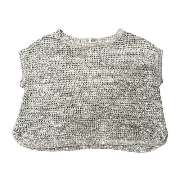 Eileen Fisher Women's Loose Knit Short Sleeve Sweater Gray White Size S - Picture 2 of 8